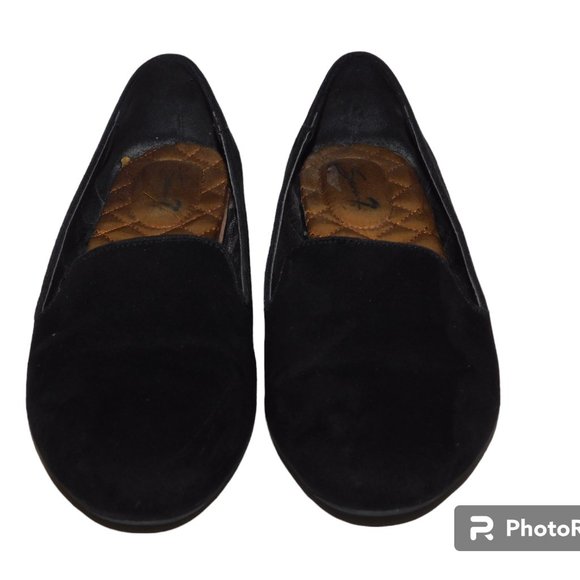 Seven7 Black Crushed Velvet Slip On Flats Size 9 - Picture 2 of 9